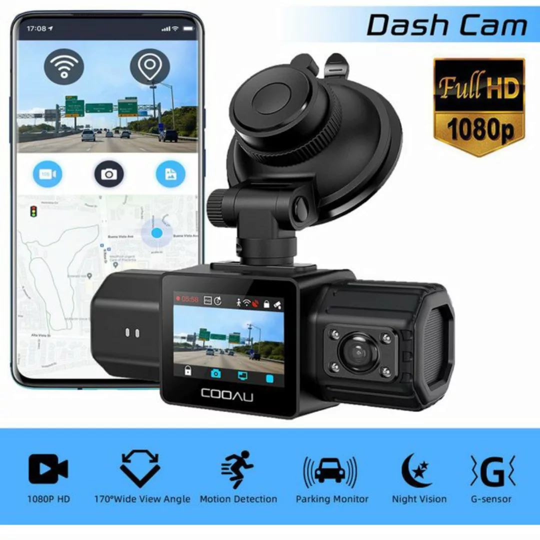 COOAU Smart Dashcam 2.5K 1080P UHD WLAN GPS Auto DVR Recorder Nachtsicht Da günstig online kaufen