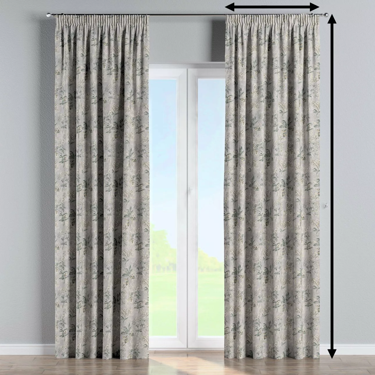 Gefütterter Vorhang mit Kräuselband, beige-olivgrün-grau, Londres (143-37) günstig online kaufen