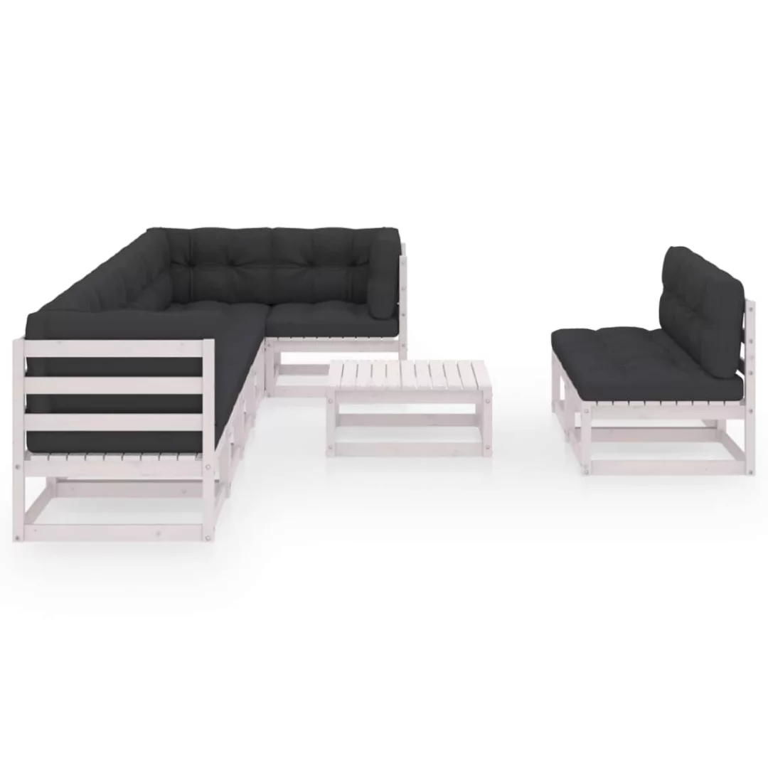 9-tlg. Garten-lounge-set Mit Kissen Kiefer Massivholz günstig online kaufen