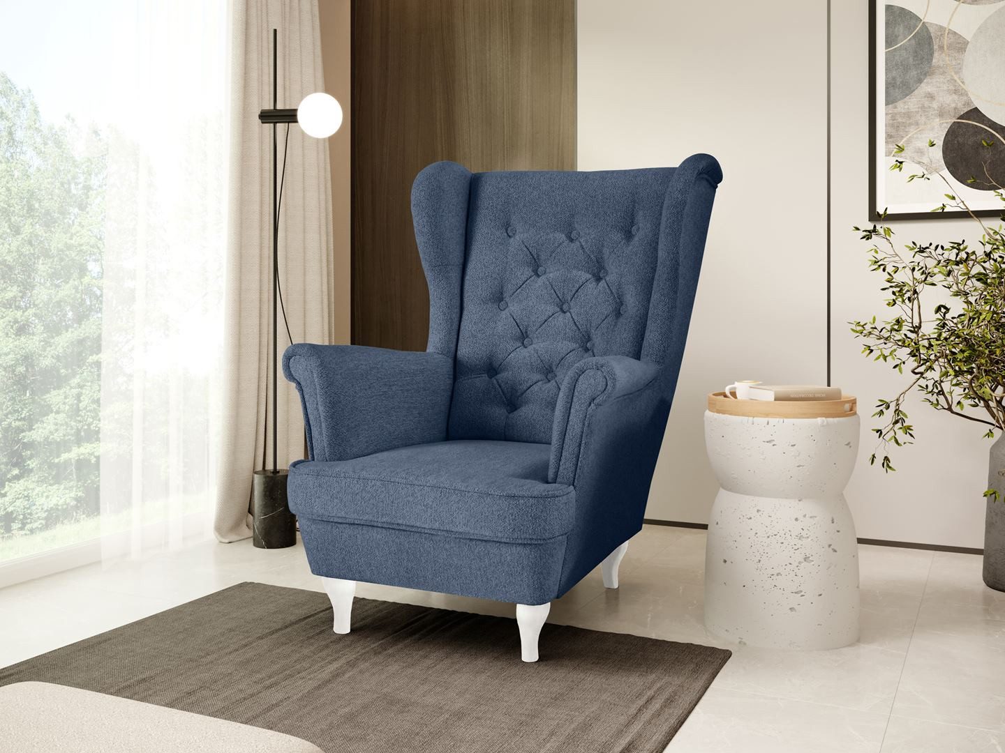 Beautysofa Ohrensessel Sessel FALCO Chesterfield Wohnzimmersessel günstig online kaufen