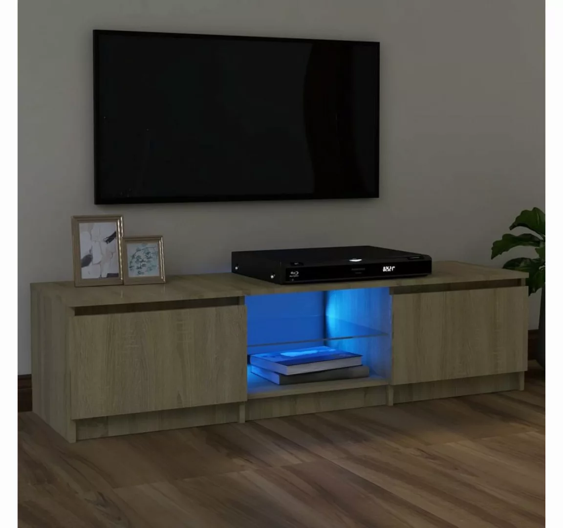 vidaXL TV-Schrank TV-Schrank mit LED Leuchten Sonoma Eiche 120x30x35,5 cm L günstig online kaufen