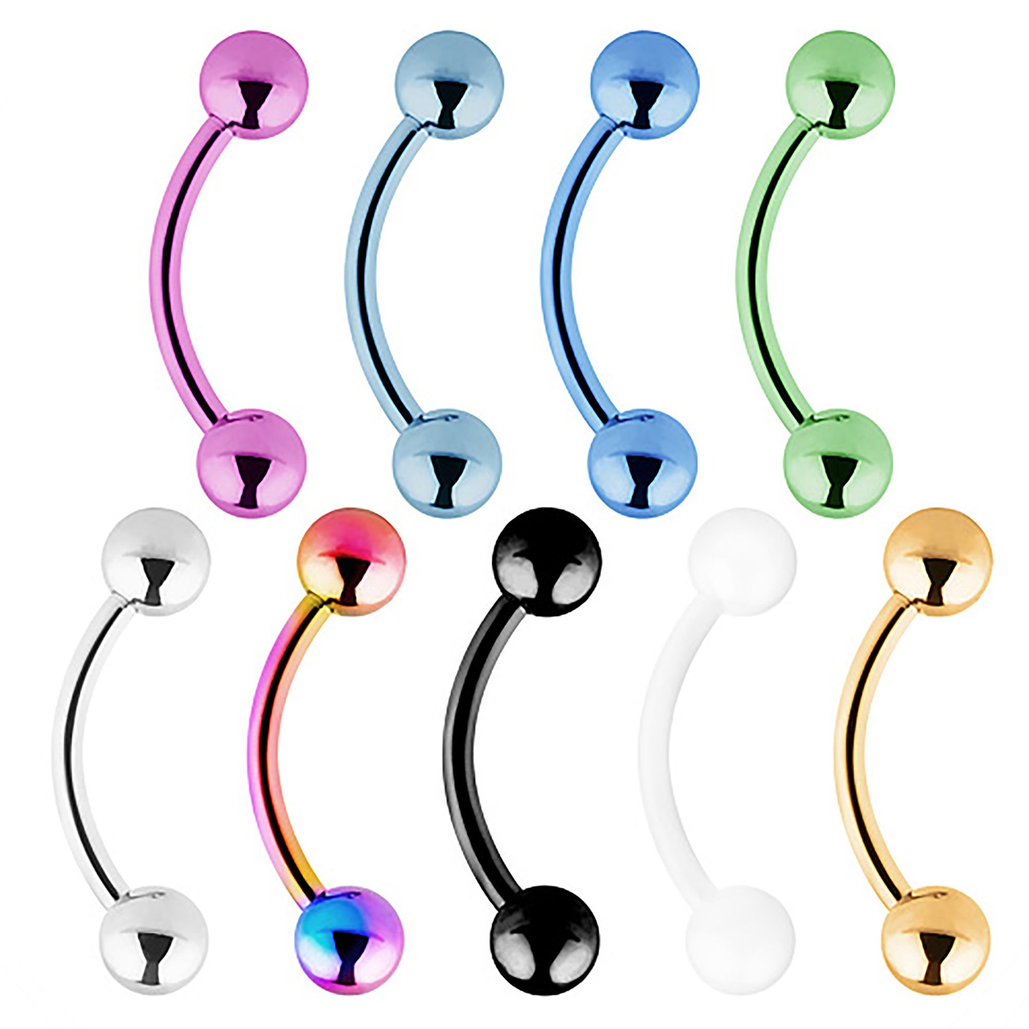 Taffstyle Augenbrauenpiercing Augenbrauenpiercing Piercing Banane Rainbow günstig online kaufen