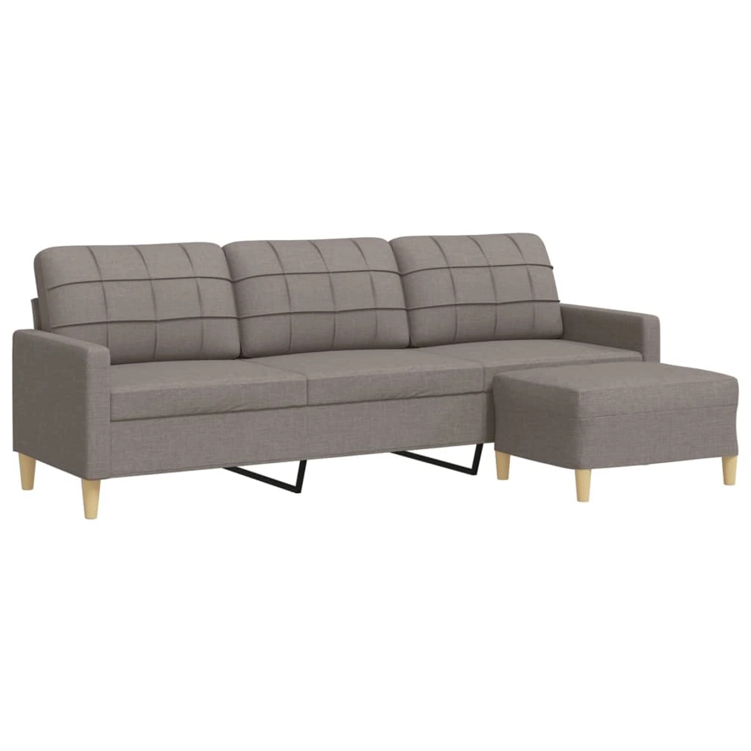 vidaXL 3-Sitzer-Sofa mit Hocker Taupe 210 cm Stoff 2158377 günstig online kaufen