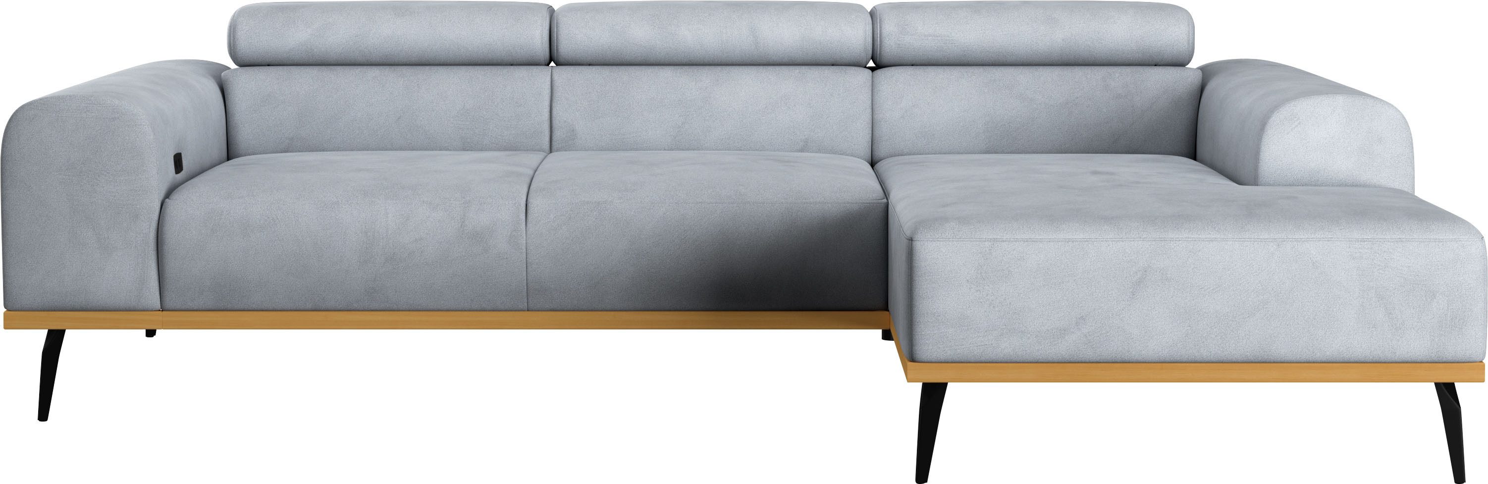 Places of Style Ecksofa "Carlo L-Form", mit Kopfteilverstellung & Holz-Rahm günstig online kaufen