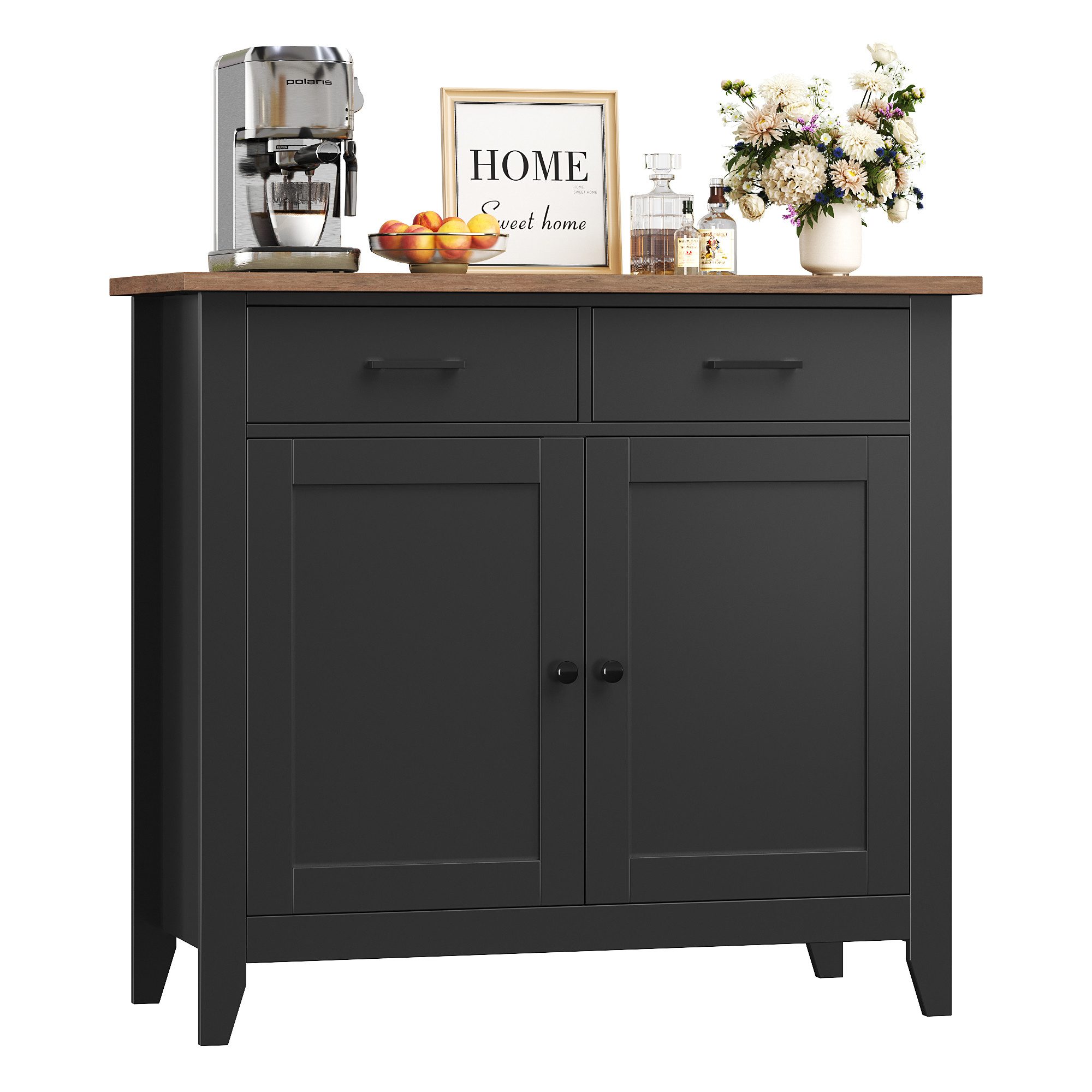 HOMECHO Buffet Sideboard Weiß Küchenschrank mit günstig online kaufen