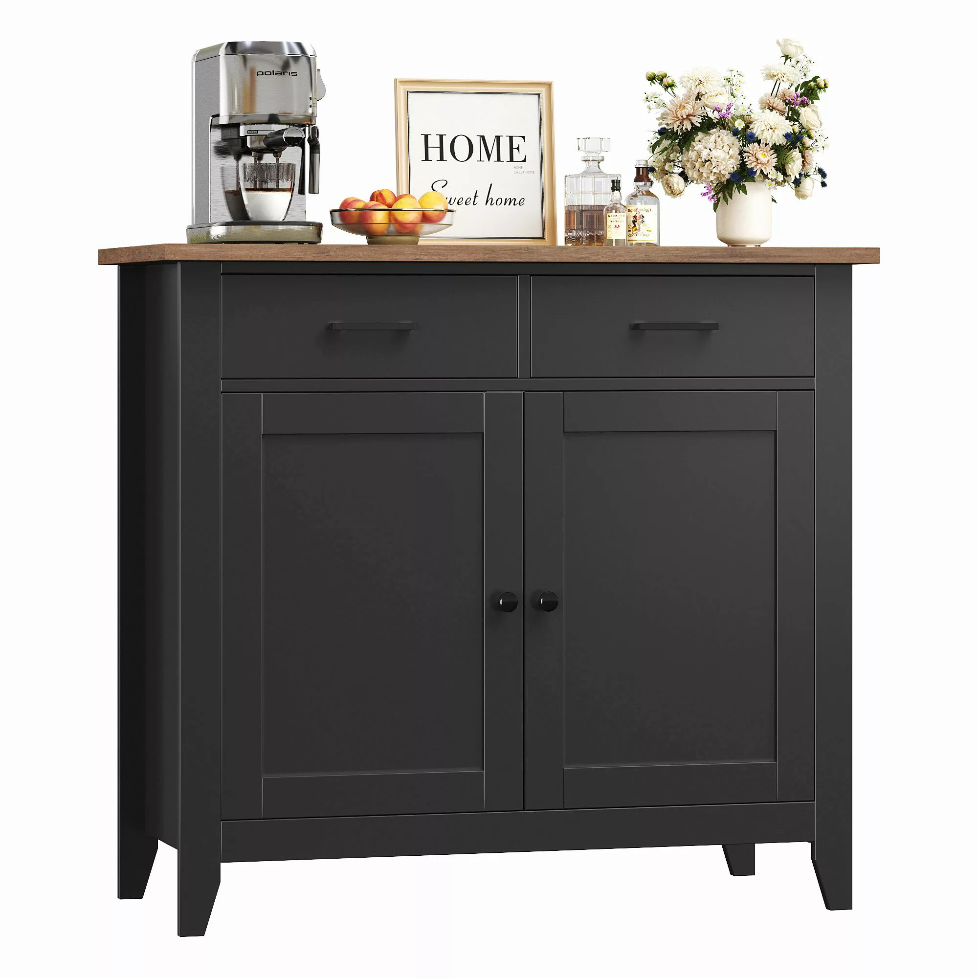 HOMECHO Buffet Sideboard Weiß Küchenschrank mit günstig online kaufen
