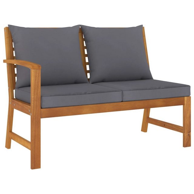 vidaXL Loungesofa Gartenbank 114,5 cm mit Dunkelgrauen Kissen Massivholz Ak günstig online kaufen