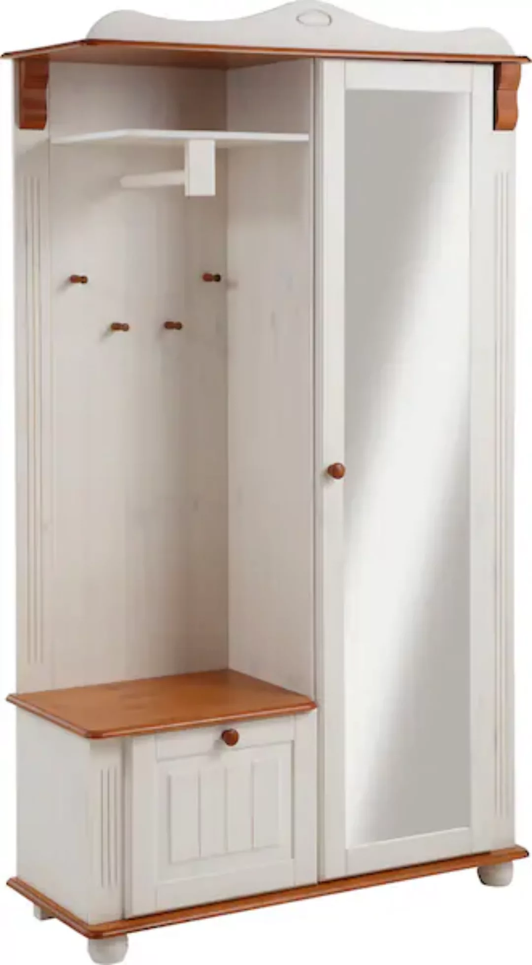 Home affaire Kompaktgarderobe "Adele", Breite 108 cm, mit Spiegeltür, aus m günstig online kaufen