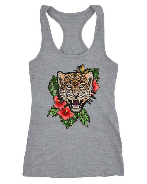 Neverless Tanktop Damen Tank-Top Tiger Patch Tropical Palmblätter Sommer St günstig online kaufen