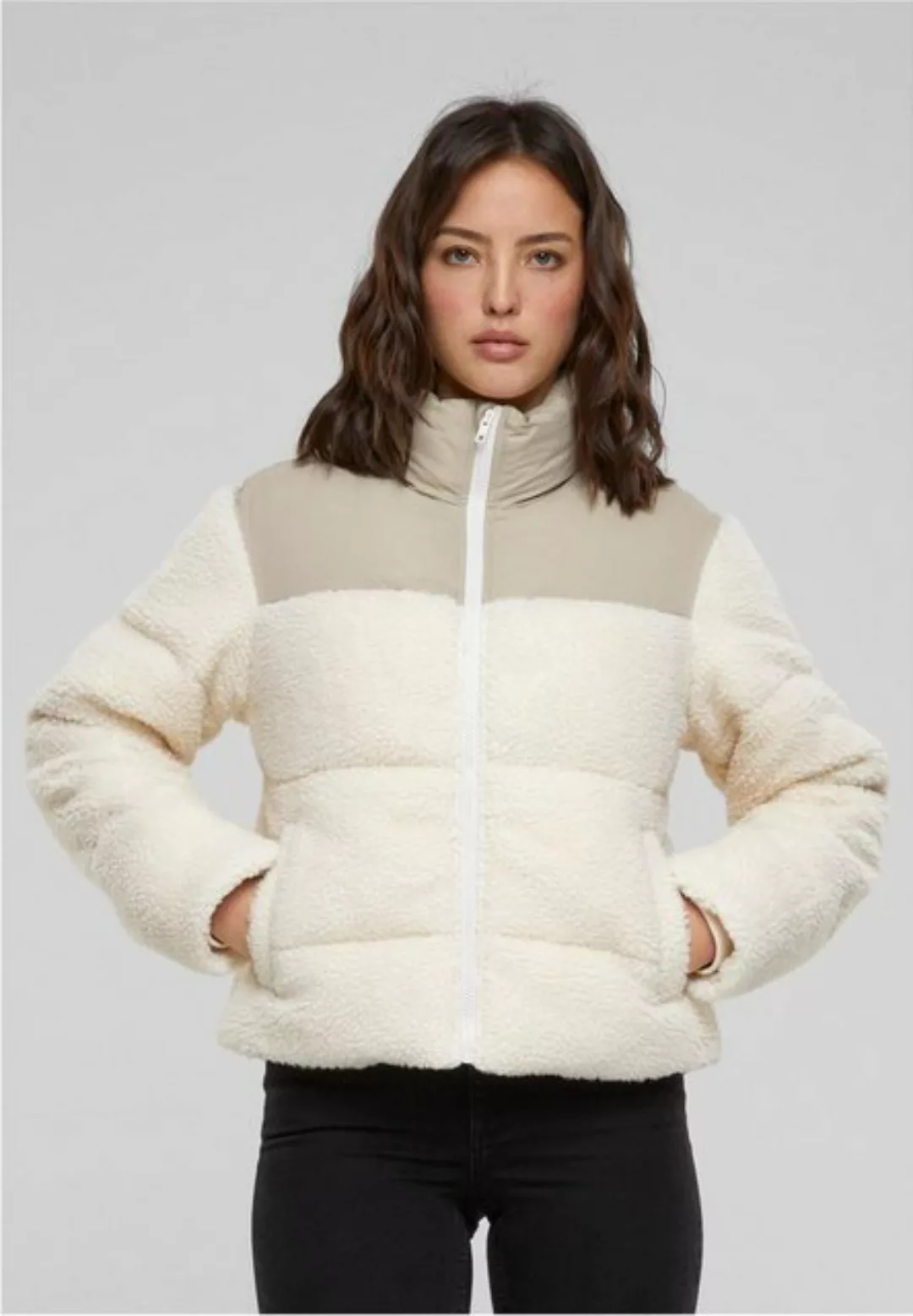URBAN CLASSICS Outdoorjacke Ladies Short Sherpa Mix Puffer Jacket Damen Puf günstig online kaufen