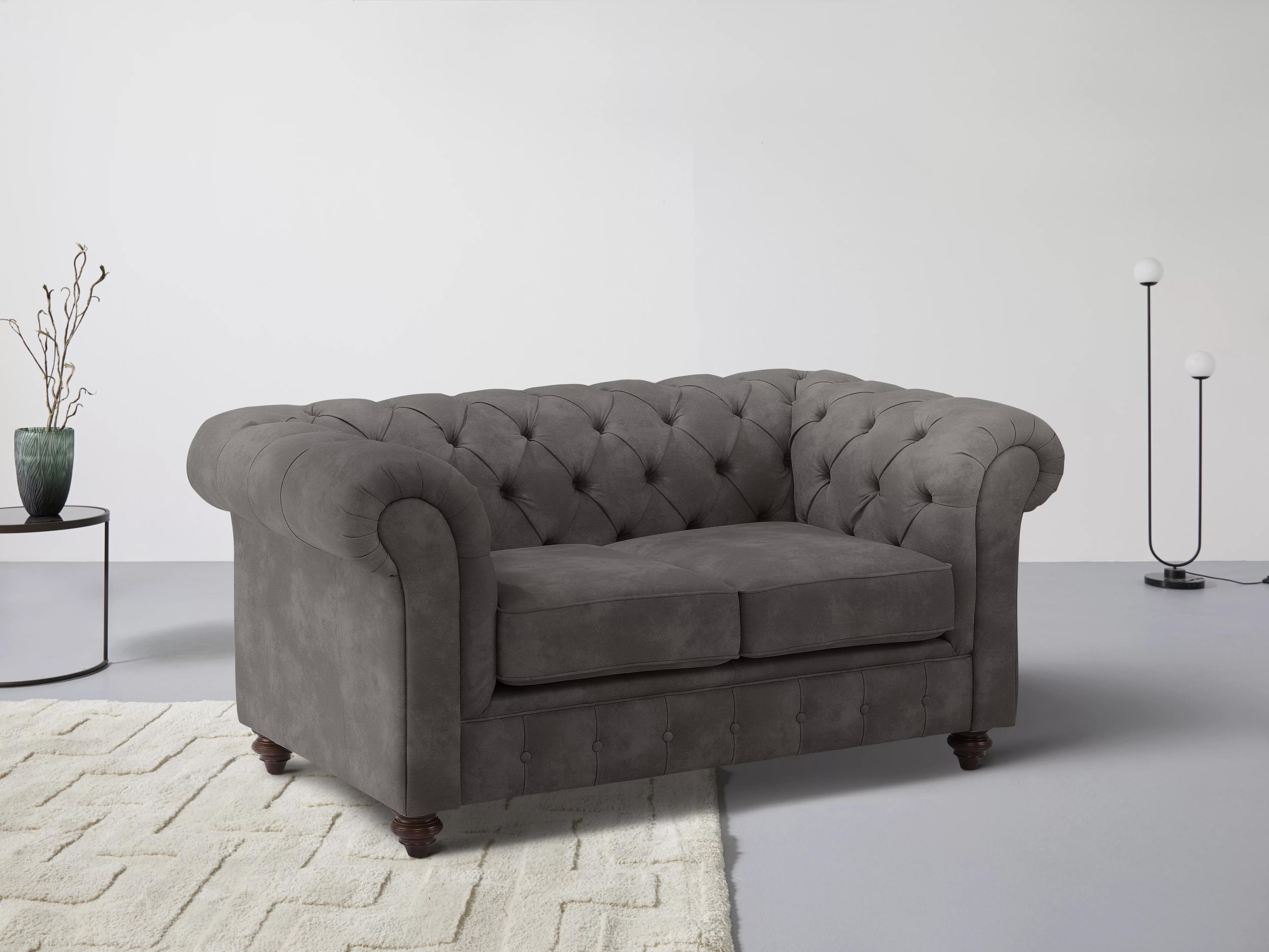 Home affaire Chesterfield-Sofa "Chesterfield 2-Sitzer B/T/H: 150/89/74 cm", günstig online kaufen