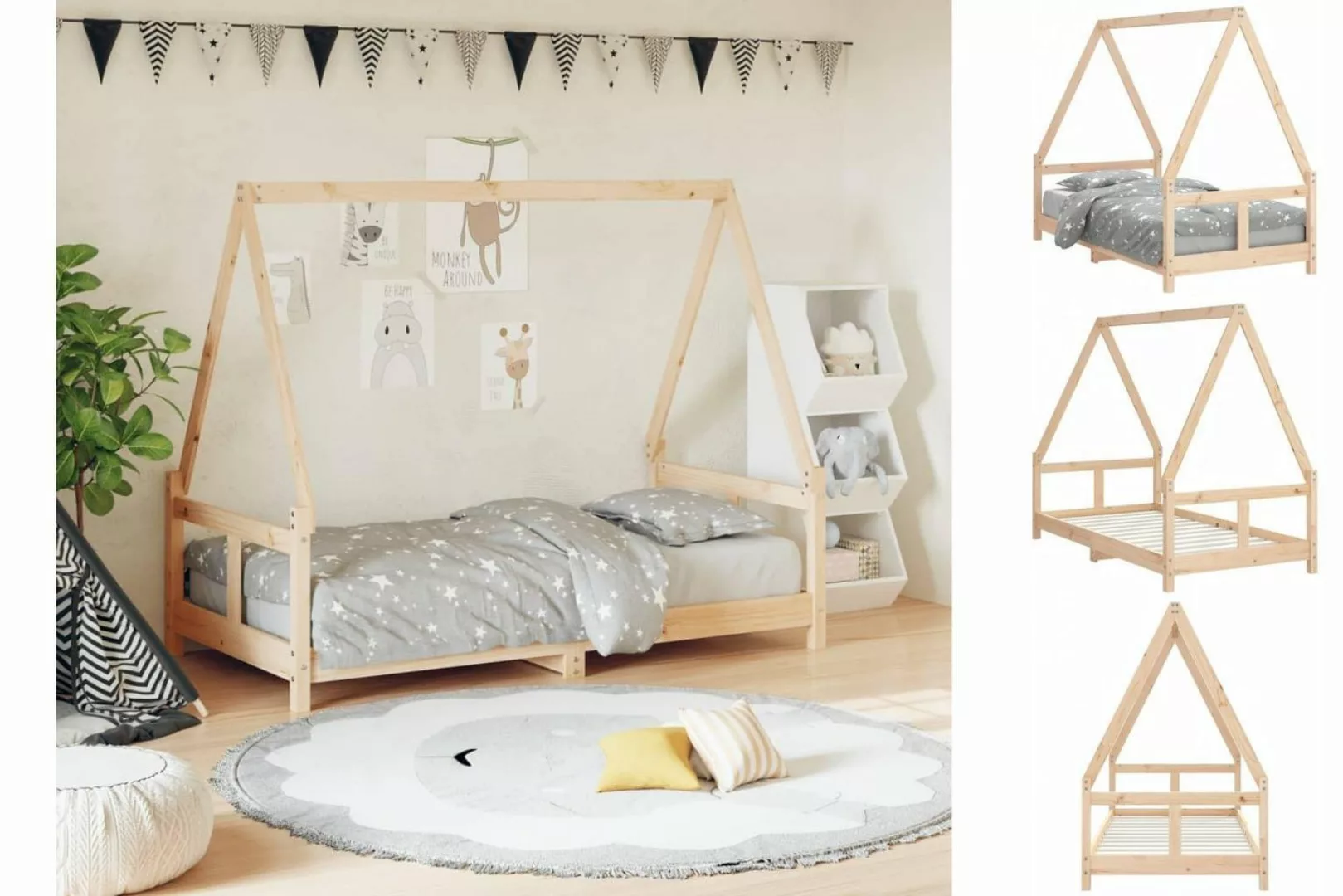 vidaXL Kinderbett Kinderbett 80x160 cm Massivholz Kiefer günstig online kaufen