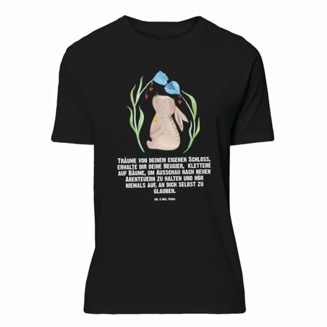 Mr. & Mrs. Panda T-Shirt Hase Blume - Schwarz - Geschenk, Damen, T-Shirt mi günstig online kaufen