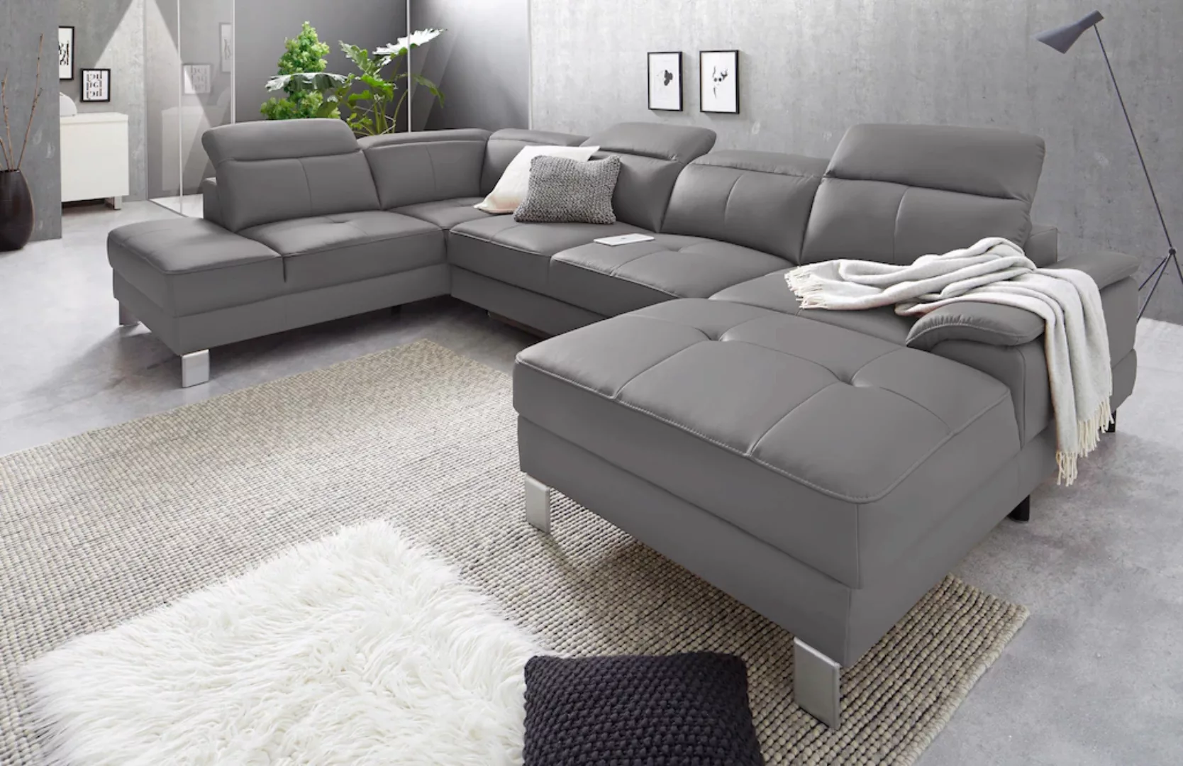 exxpo - sofa fashion Wohnlandschaft »Mantua 2, U-Form«, inkl. Kopf- bzw. Rü günstig online kaufen