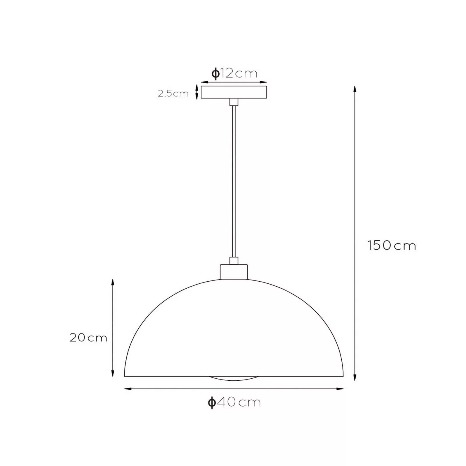 Hängeleuchte Siemon aus Stahl, Ø 40 cm, schwarz günstig online kaufen