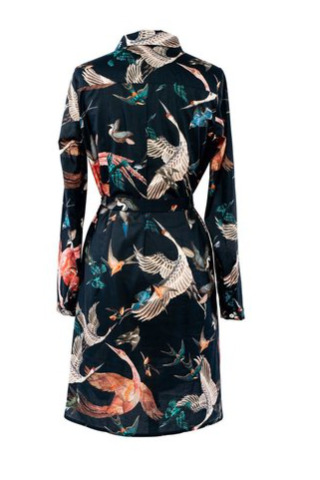 Kleid/ Hemdblusenkleid Wild Birds Mit Bindegürtel günstig online kaufen