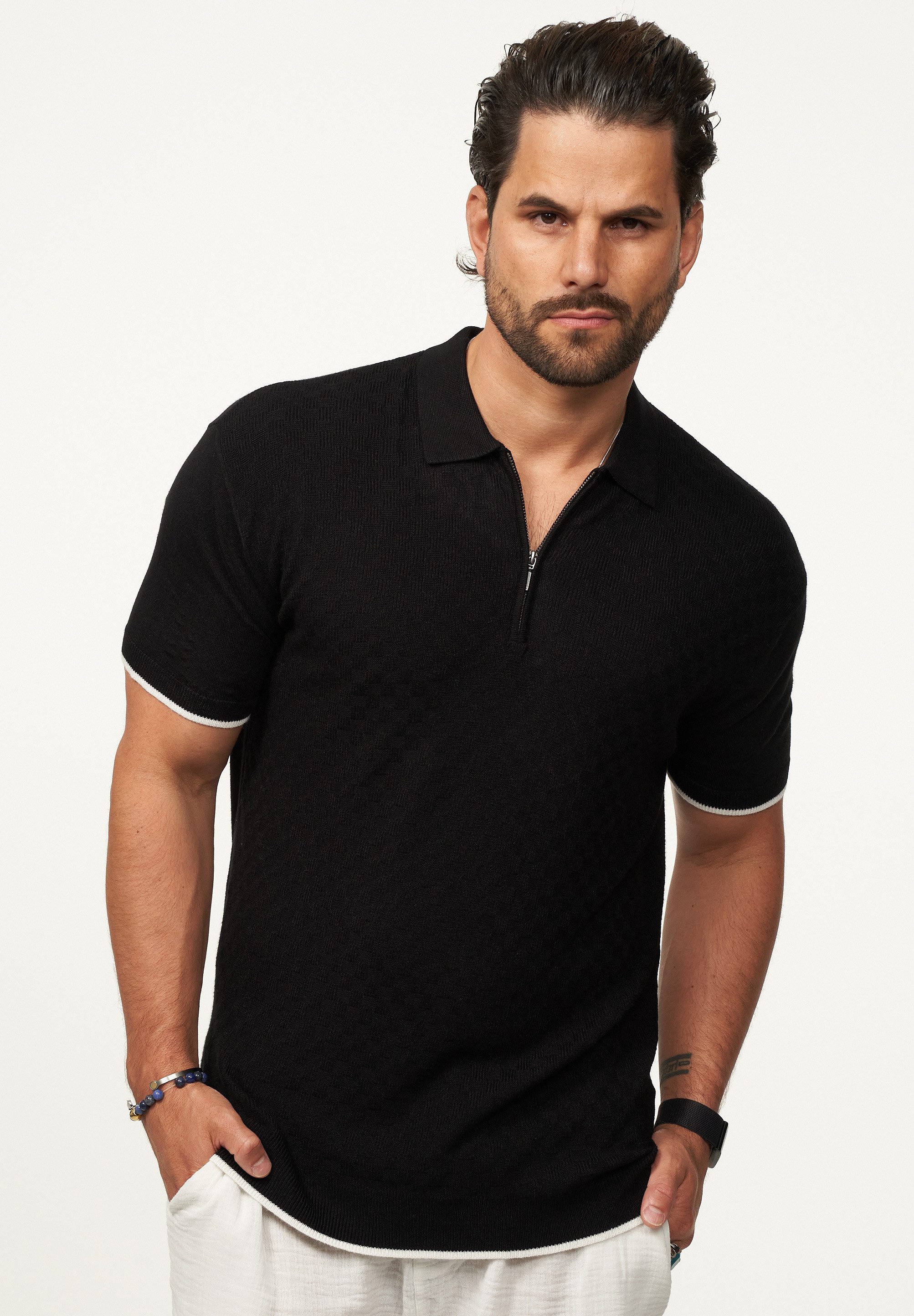 SOULSTAR Poloshirt mit Half-Zip Herren Kurzarm günstig online kaufen