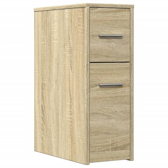 vidaXL Fächerschrank Badschrank Schmal mit Rollen Sonoma-Eiche Holzwerkstof günstig online kaufen