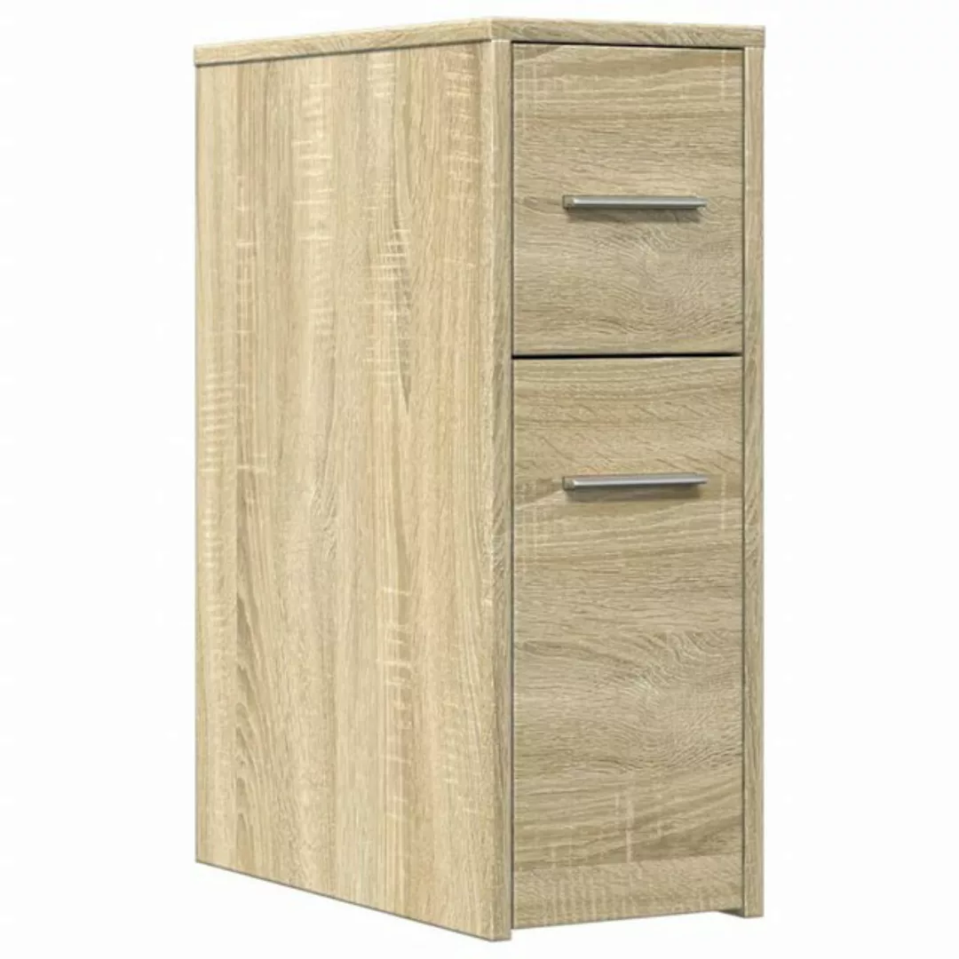 vidaXL Fächerschrank Badschrank Schmal mit Rollen Sonoma-Eiche Holzwerkstof günstig online kaufen