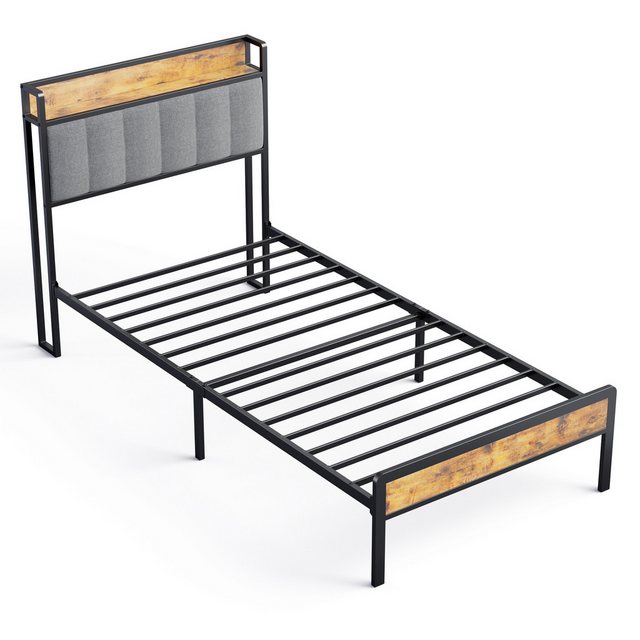 Bealife Einzelbett Bettrahmen Holz Metallbett,Bettgestell aus Metall,90x220 günstig online kaufen