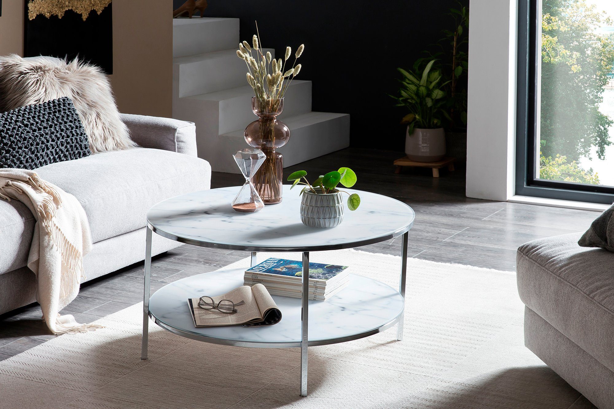 SalesFever Couchtisch, Eleganz trifft Stil: Tischplatten in Marmoroptik günstig online kaufen