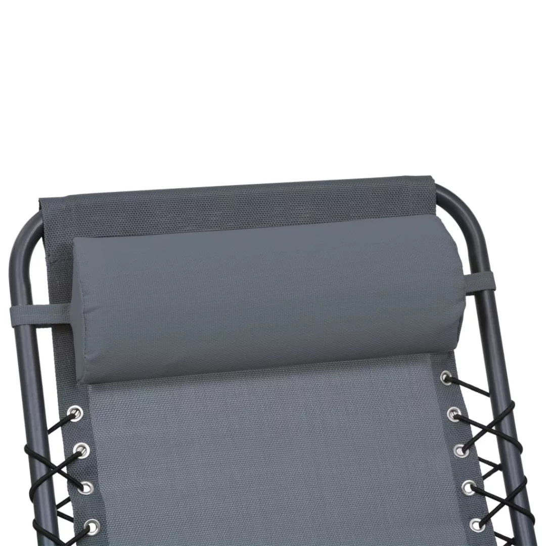 Kopfstütze Für Liegestuhl Grau 40 X 7,5 X 15 Cm Textilene günstig online kaufen