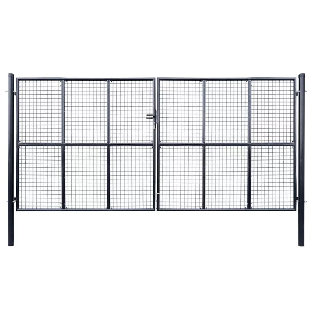 Mesh-gartentor Verzinkter Stahl 400 X 200 Cm Grau günstig online kaufen