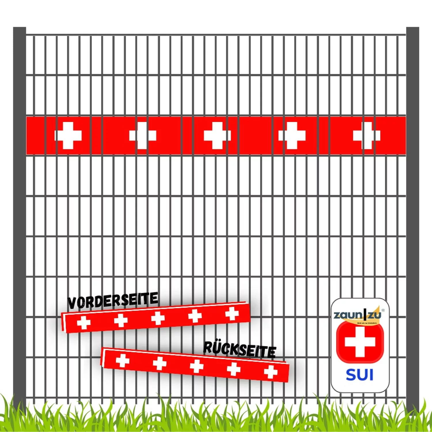 zaunzu Sichtschutz Fanartikel Schweiz für Doppelstabmatten Akzentstreifen günstig online kaufen