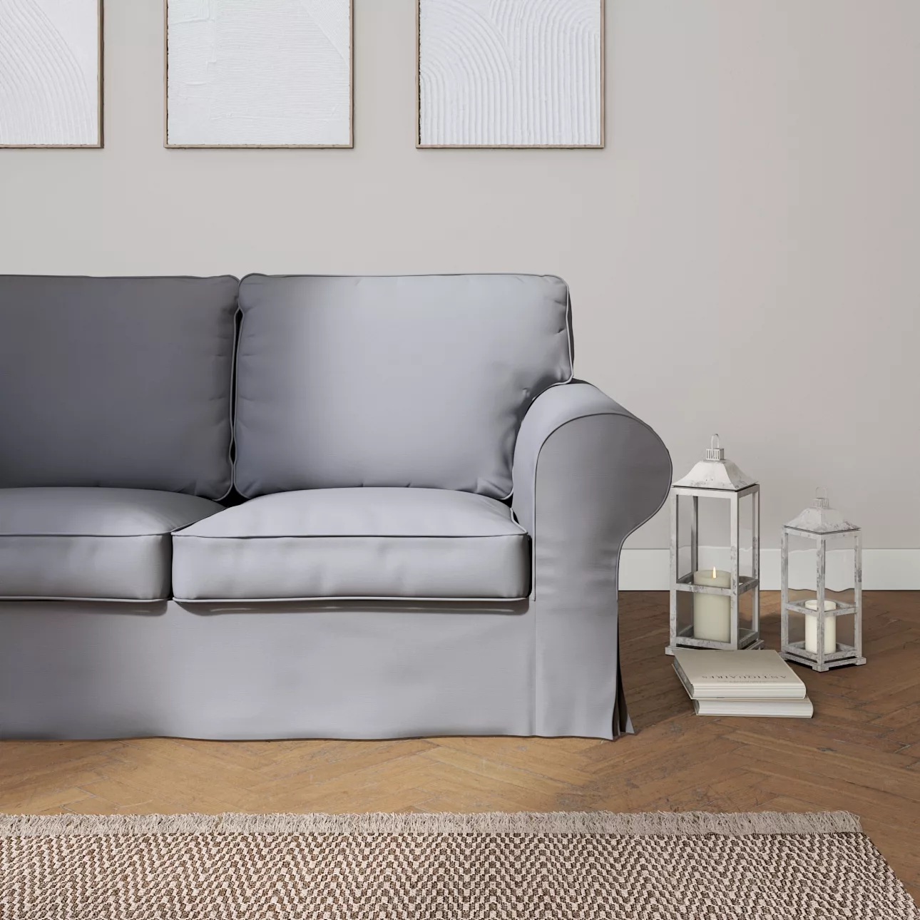 Bezug für Ektorp 2-Sitzer Sofa nicht ausklappbar, grau, Sofabezug für  Ekto günstig online kaufen