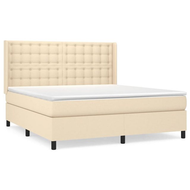 vidaXL Boxspringbett Boxspringbett mit Matratze Creme 160x200 cm Stoff Bett günstig online kaufen