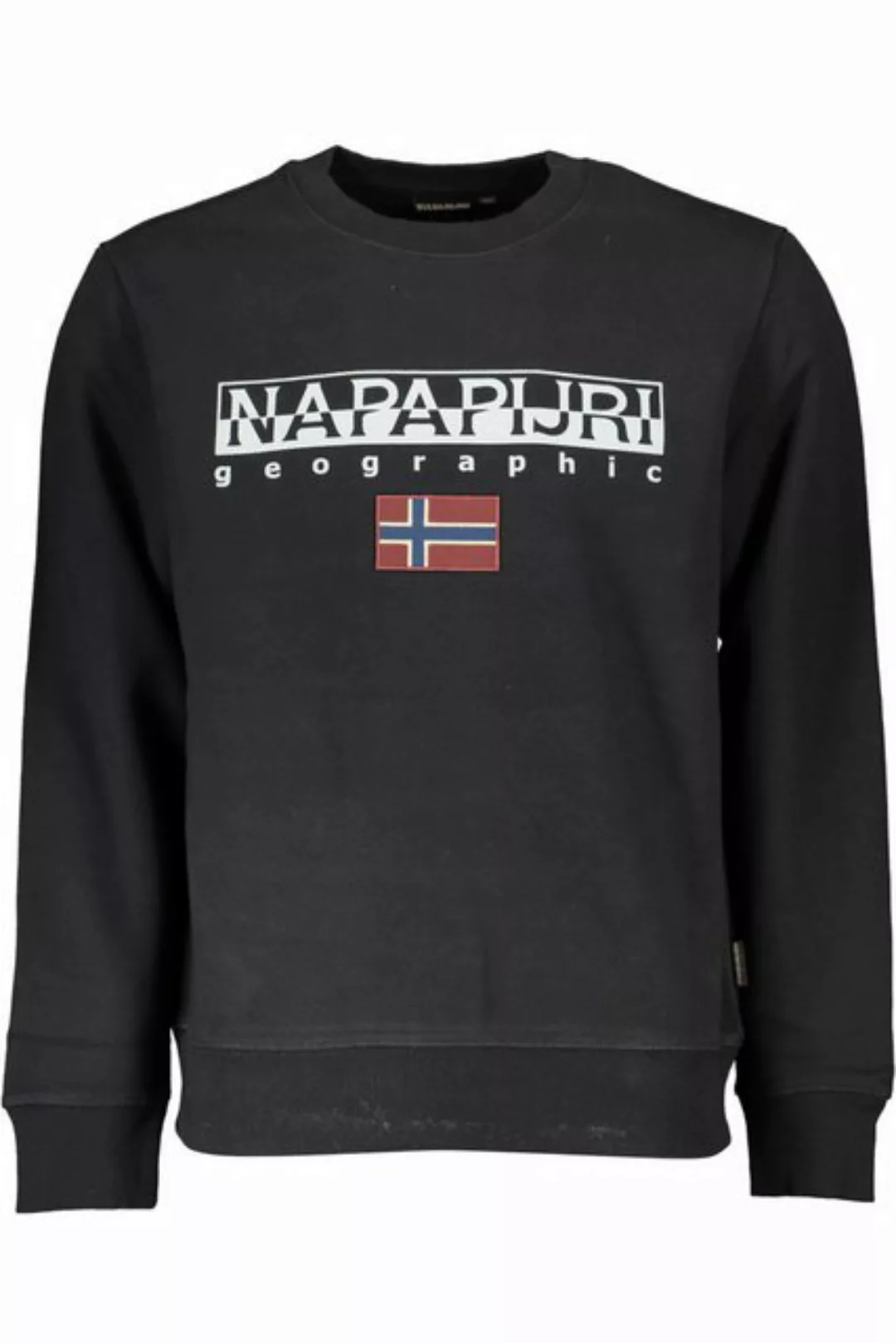 Napapijri Sweatshirt Schwarzes Herren-Sweatshirt: Langarm, Rundhals günstig online kaufen