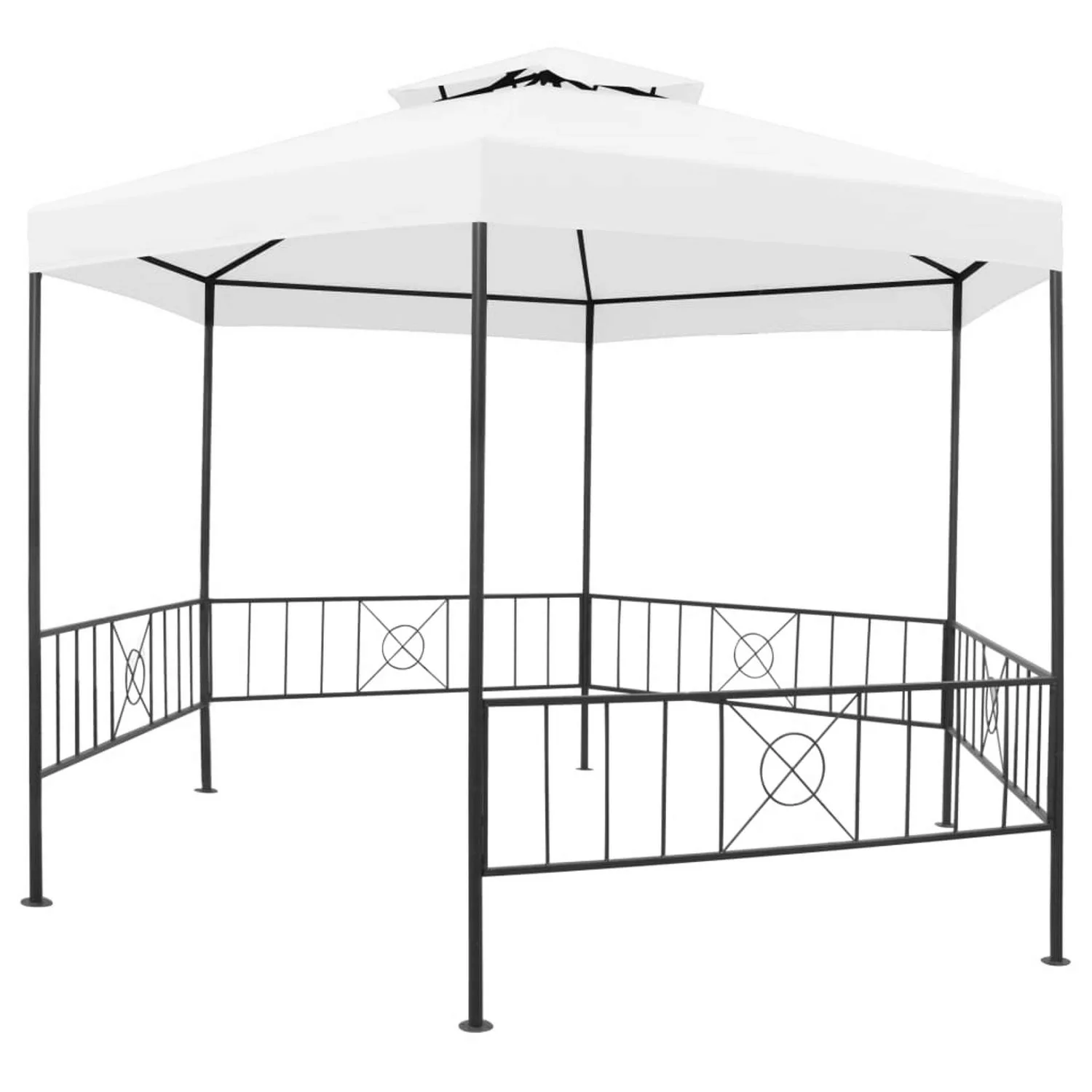 vidaXL Gartenpavillon 323x275x265 cm Weiß 180 g/m2 günstig online kaufen