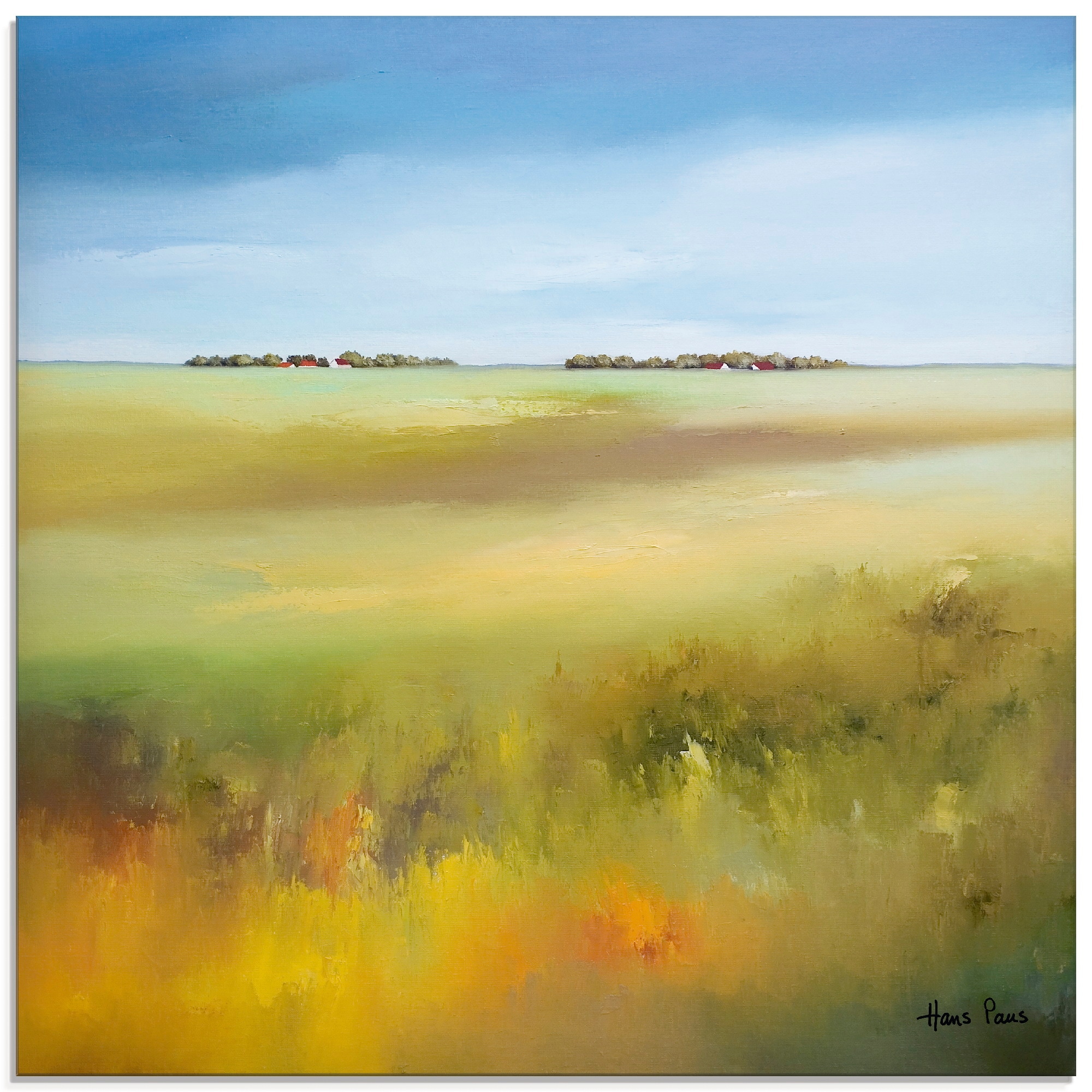 Artland Glasbild "Landschaft I", Felder, (1 St.), in verschiedenen Größen günstig online kaufen