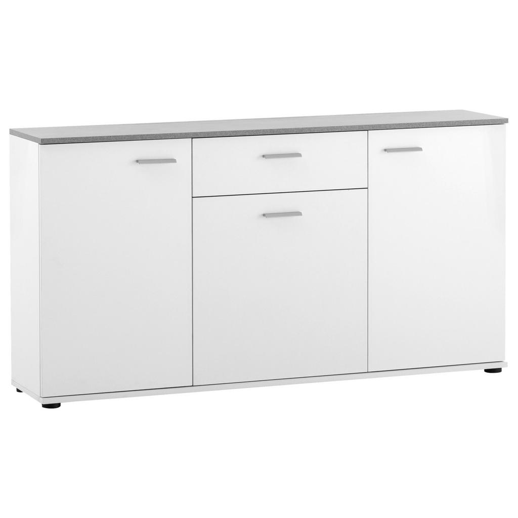 Kommode Alanis weiß matt Beton Optik B/H/T: ca. 150x80x34 cm günstig online kaufen