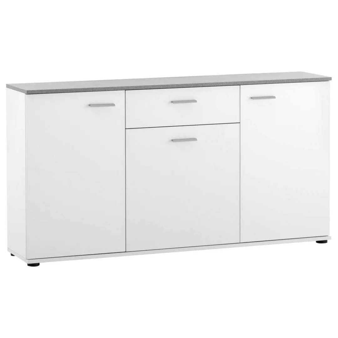 Kommode Alanis weiß matt Beton Optik B/H/T: ca. 150x80x34 cm günstig online kaufen