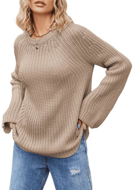 Nebelmeer Strickpullover Damenbekleidung Herbst und Winter Rundhals warm mo günstig online kaufen