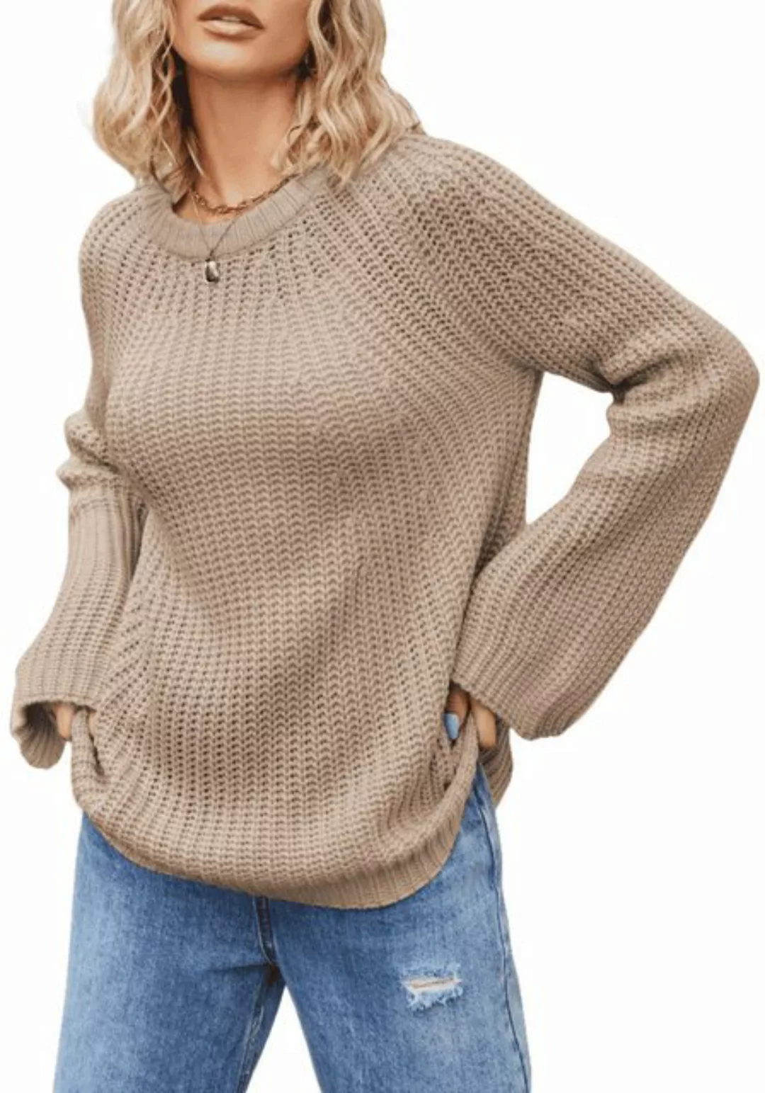 Nebelmeer Strickpullover Damenbekleidung Herbst und Winter Rundhals warm mo günstig online kaufen