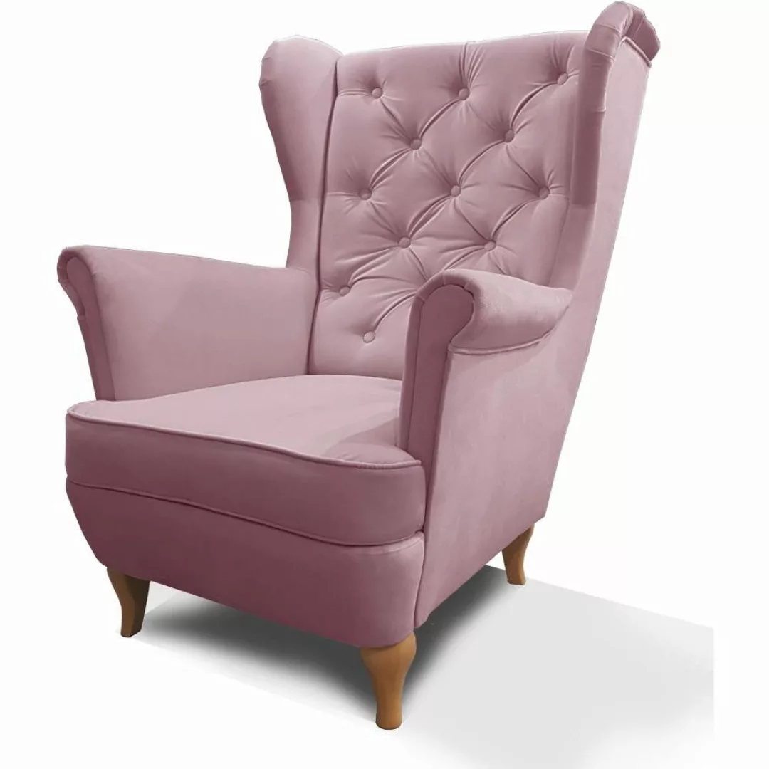Beautysofa Ohrensessel Sessel FALCO Chesterfield Wohnzimmersessel günstig online kaufen