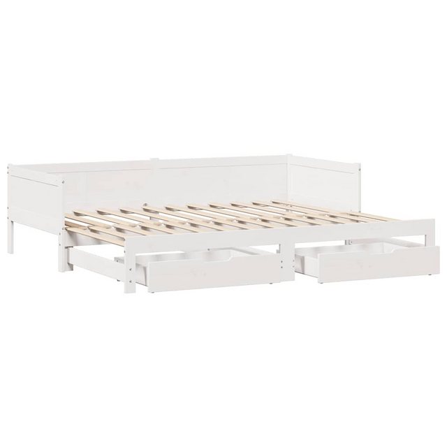 vidaXL Bett Tagesbett Ausziehbar mit Schubladen ohne Matratze Weiß 80x200cm günstig online kaufen