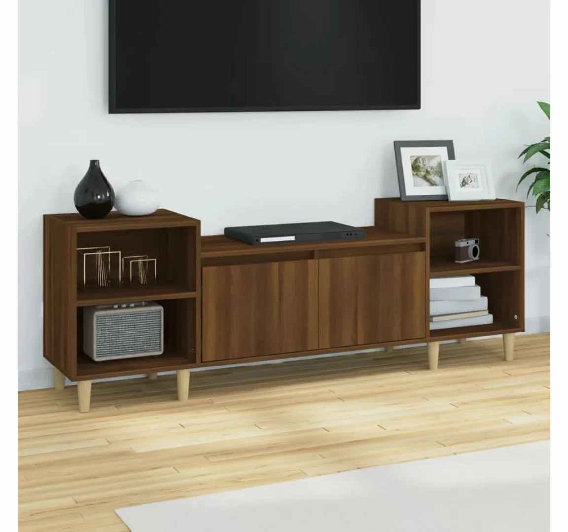 furnicato TV-Schrank Braun Eichen-Optik 160x35x55 cm Holzwerkstoff günstig online kaufen