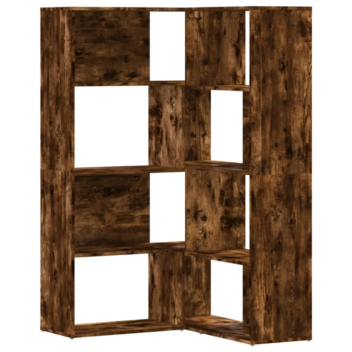 vidaXL Eck-Bücherregal 4 Etagen Räuchereiche 85x85x140cm Holzwerkstoff günstig online kaufen