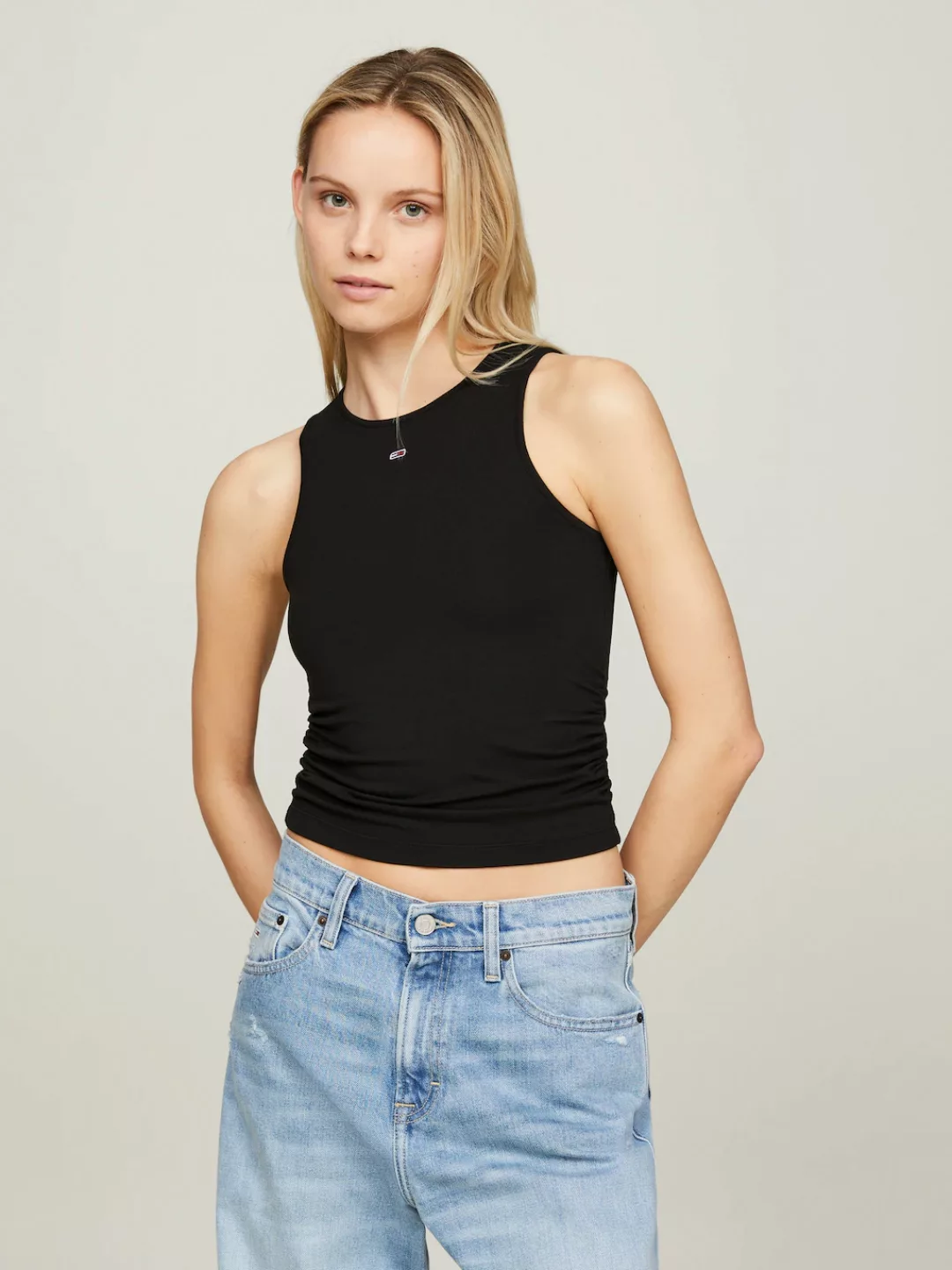 Tommy Jeans Tanktop TJW SLIM GATHERING TANK TOP (ESSENTIAL Regular Flag Log günstig online kaufen