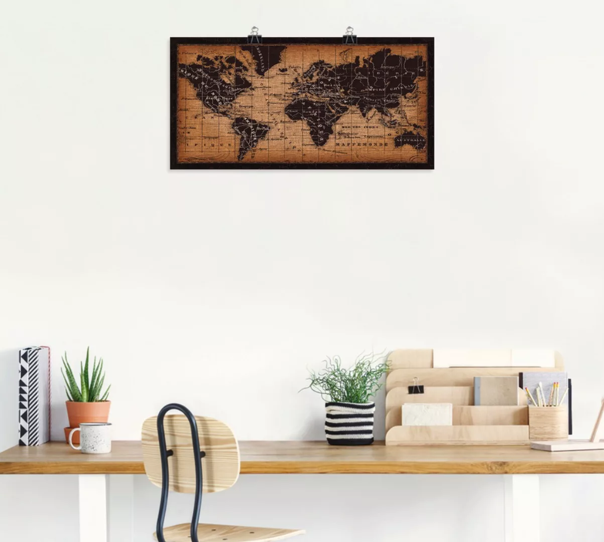 Artland Wandbild "Alte Weltkarte", Weltkarte, (1 St.), als Leinwandbild, Po günstig online kaufen