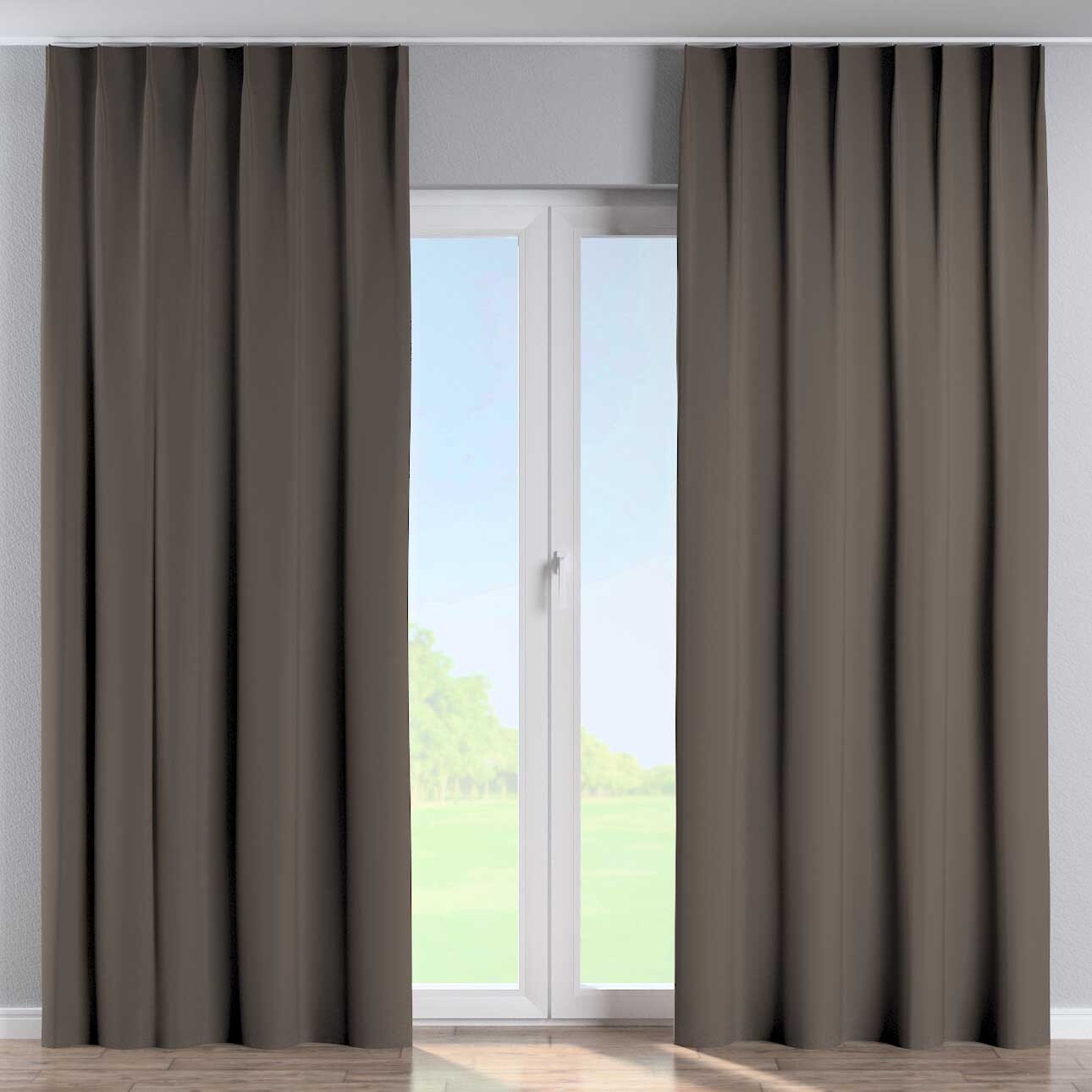 Vorhang mit flämischen 1-er Falten, braun, Blackout (verdunkelnd) (269-80) günstig online kaufen