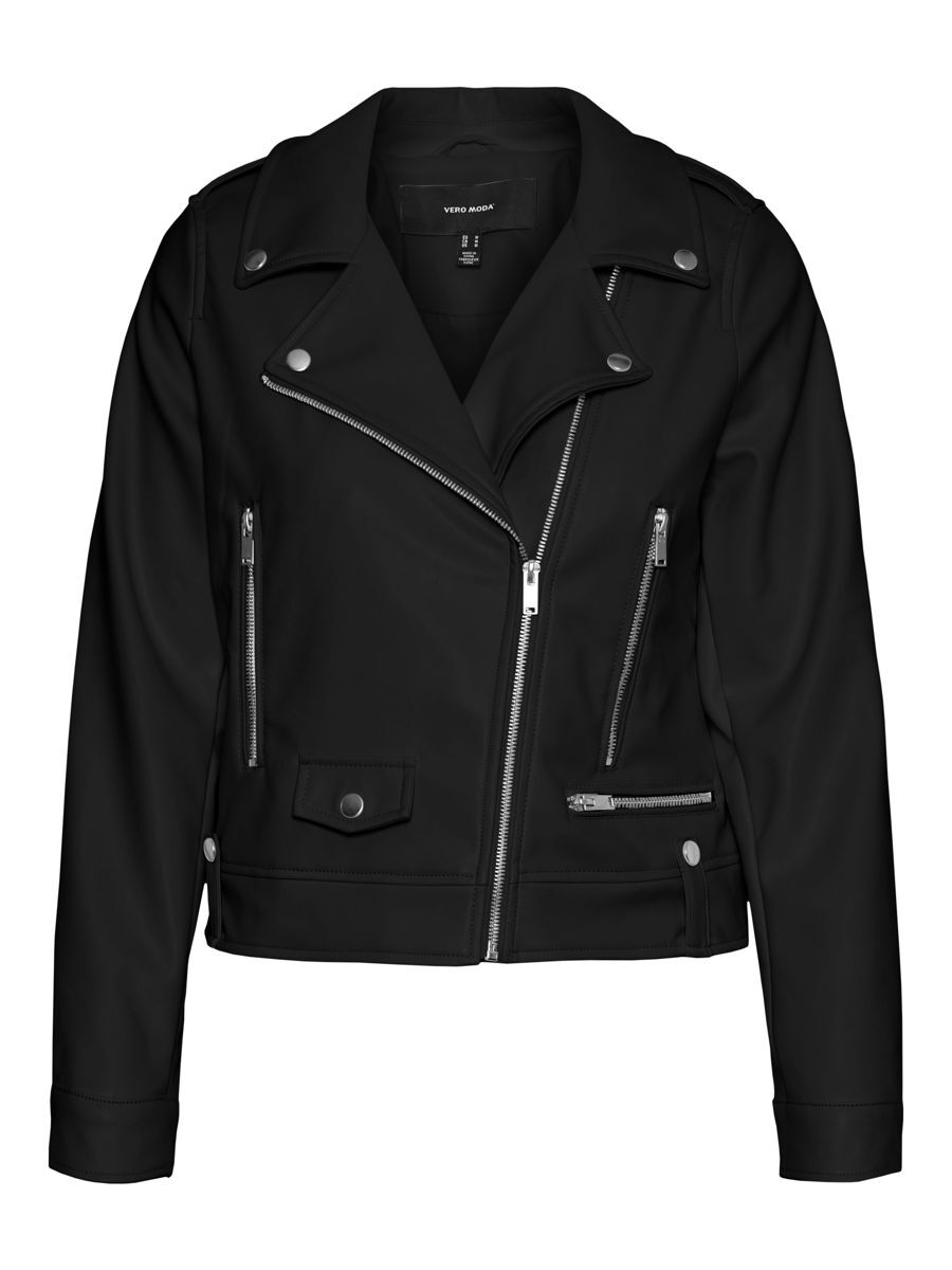 VERO MODA Biker Kunstlederjacke Damen Schwarz günstig online kaufen