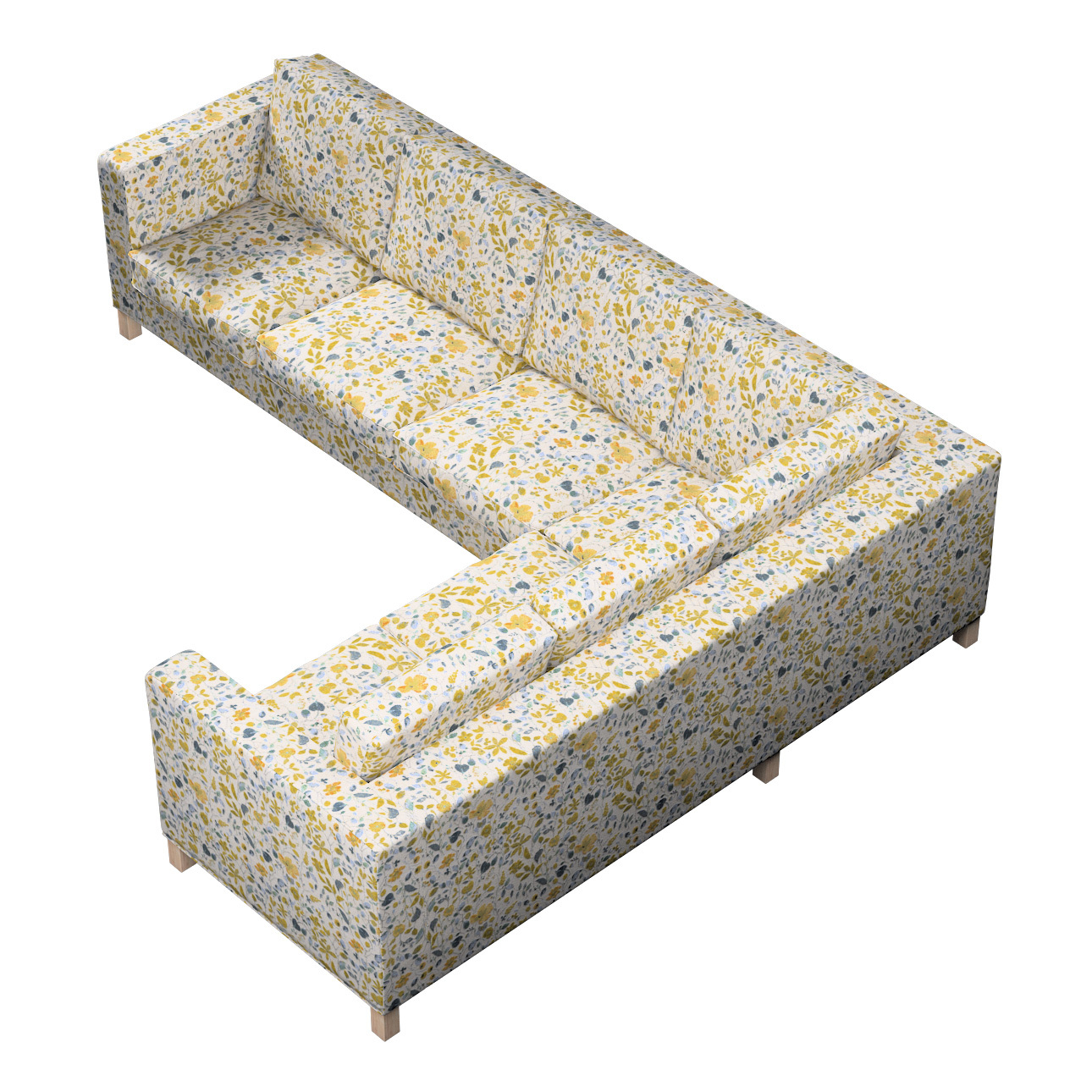 Bezug für Karlanda Sofa Ecke links, gelb-blau, 36cm x 30cm x 50cm, Cosy Hom günstig online kaufen