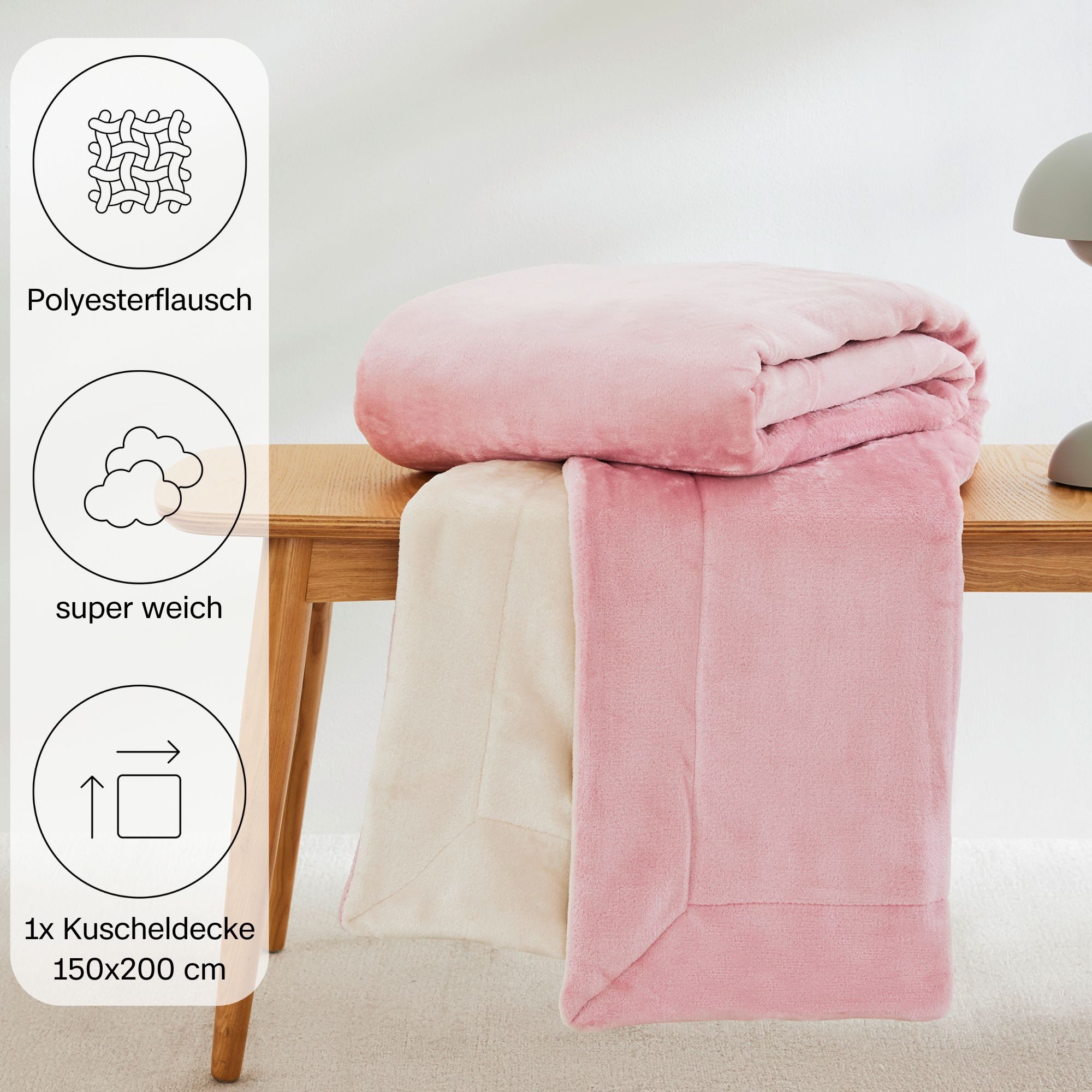 s.Oliver Wohndecke »Doublesoft, Kuscheldecke, Deal, Kissen geschenkt!«, Kus günstig online kaufen