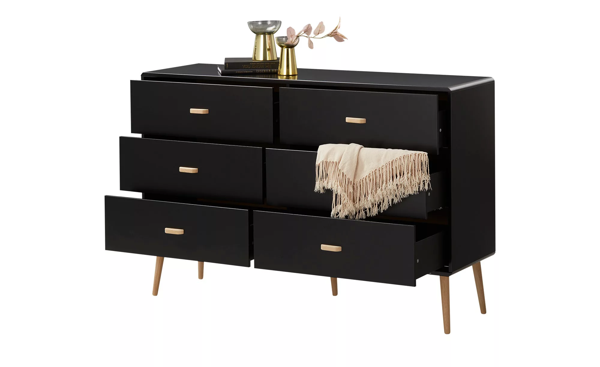 Sideboard  Minoprio ¦ schwarz ¦ Maße (cm): B: 135,1 H: 89,1 T: 39,6 Kommode günstig online kaufen