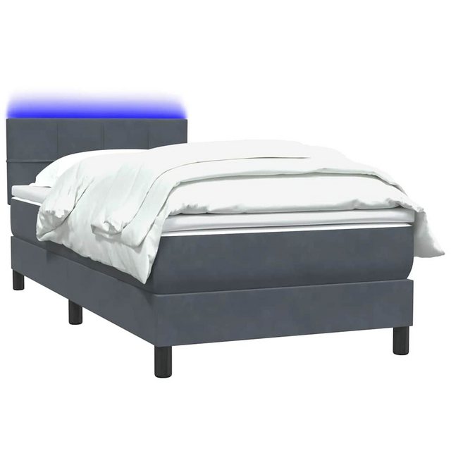 vidaXL Bett Boxspringbett mit Matratze Dunkelgrau 80x210 cm Samt günstig online kaufen