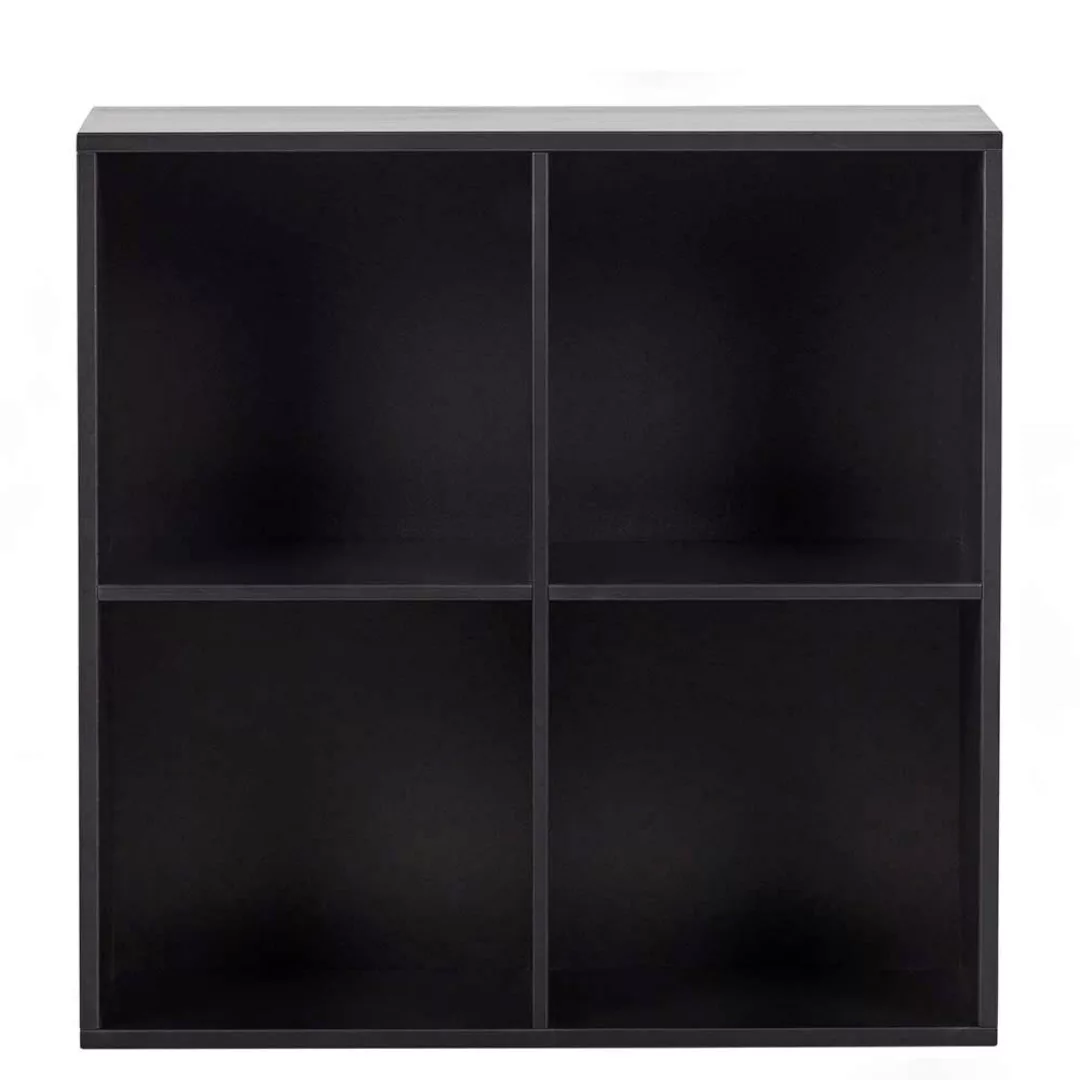 Bücherregal Holz schwarz in modernem Design mit Rückwand günstig online kaufen